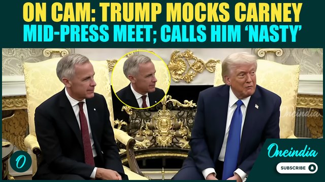 Trump Mocks Canadian PM Carney in Fiery Press Meeting: Calls Him ‘Nasty’ as Carney Winks in Response