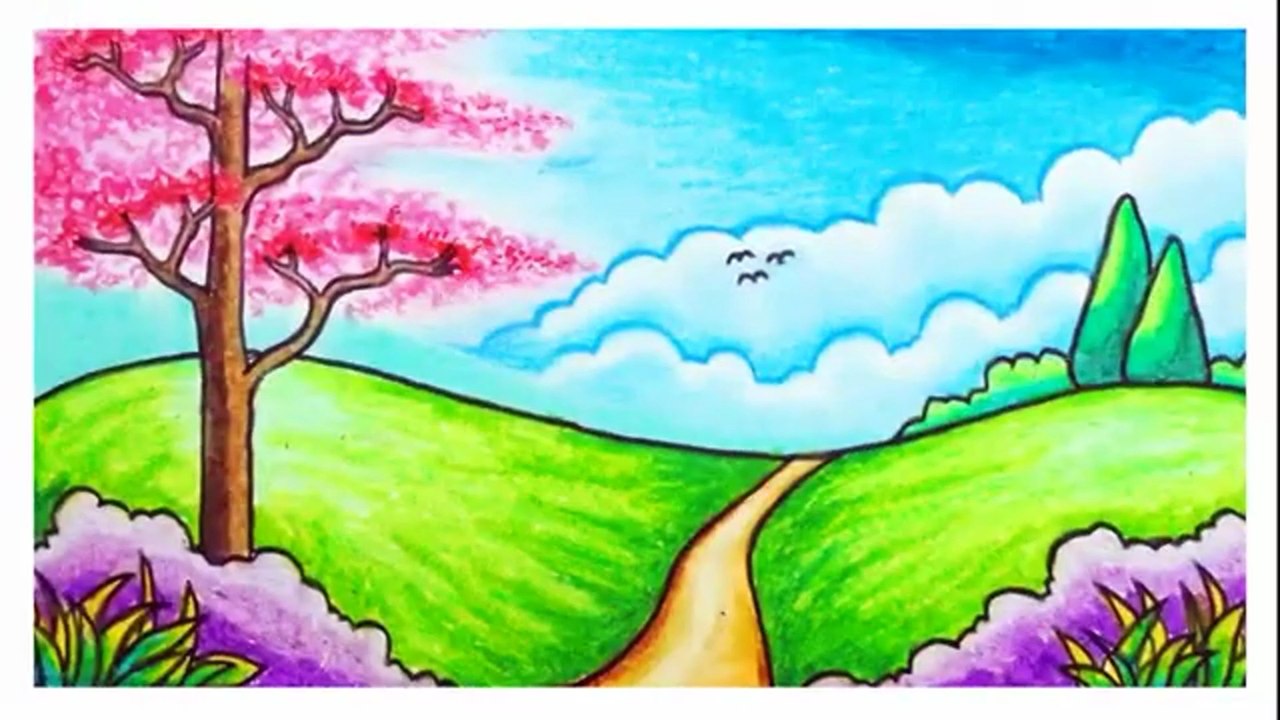 Drawing & Coloring Park Scenery