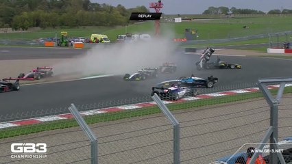 GB3 Championship 2025 Donington Race 3 Start Big Crash