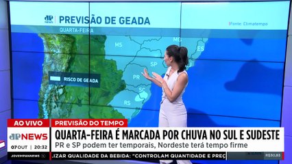 Sul e Sudeste têm previsão de chuva nesta quarta-feira (08)