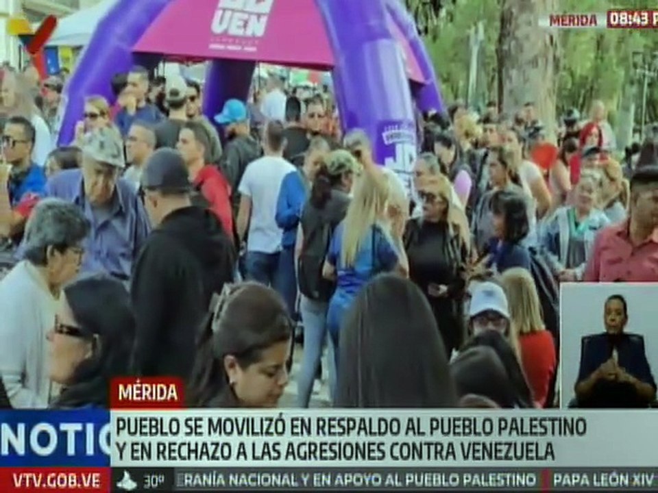 Merideños se movilizan en respaldo al pueblo de Palestina
