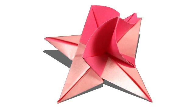 3D Origami Rose | Pink Paper Rose Folding | Easy Paper Rose