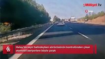 Kazayı görenler ne olduğunu anlayamadı! Kontrolden çıkarak...