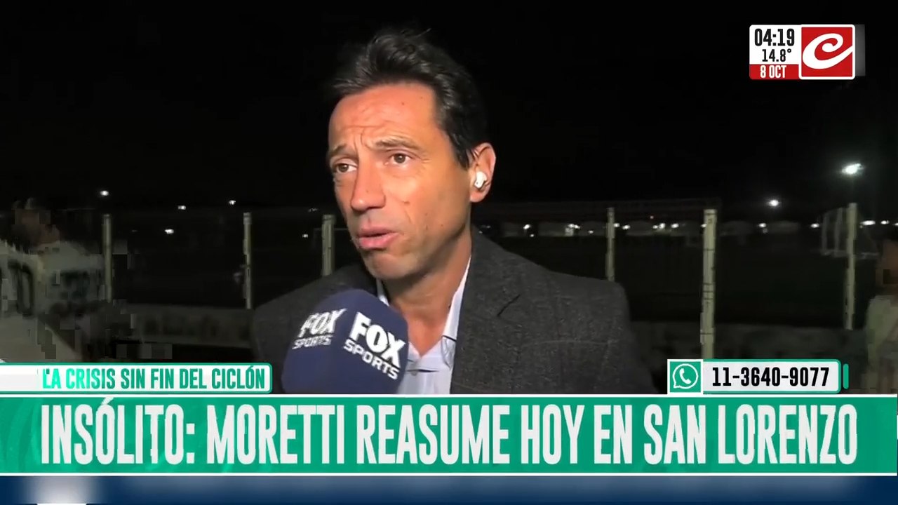 Tras el escándalo por cobro de coimas... ¡Moretti reasume como presidente de San Lorenzo!