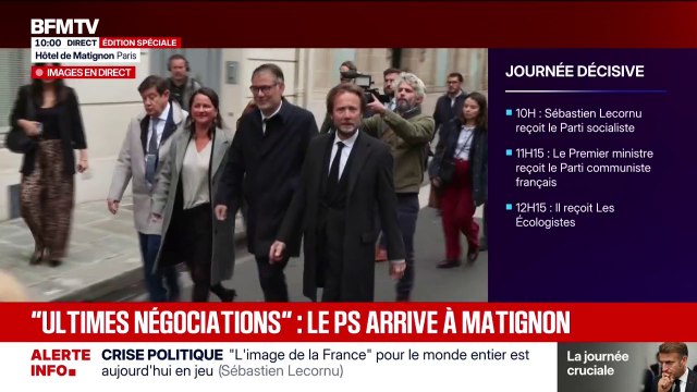 Les cadres du PS sont arrivés à Matignon pour leur dernière rencontre avec Sébastien Lecornu
