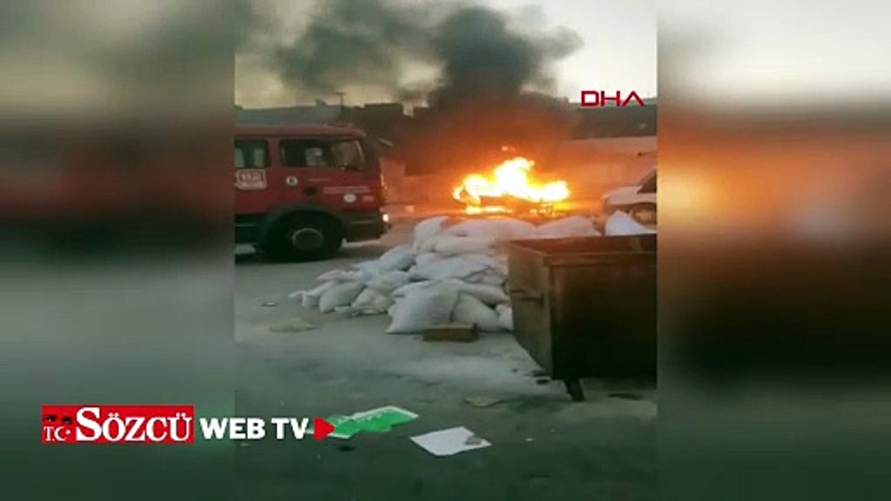 Batman'da park halindeki otomobil, alev alarak yandı