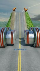 Ambulance Van & School Buses vs Hydraulic Crush - BeamNG.Drive