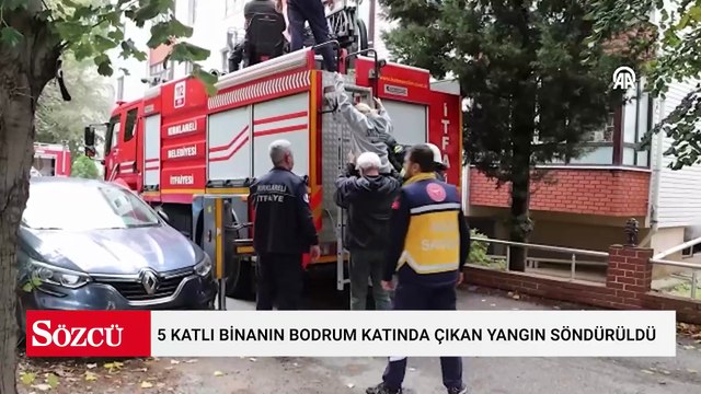 5 katlı binanın bodrum katında çıkan yangın söndürüldü