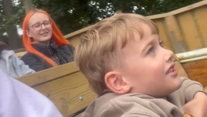 Kid thinks pirate ship ride is fun but regrets it as it moves faster