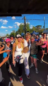 Vicky Xipolitakis hizo trampa en la peregrinación a Luján