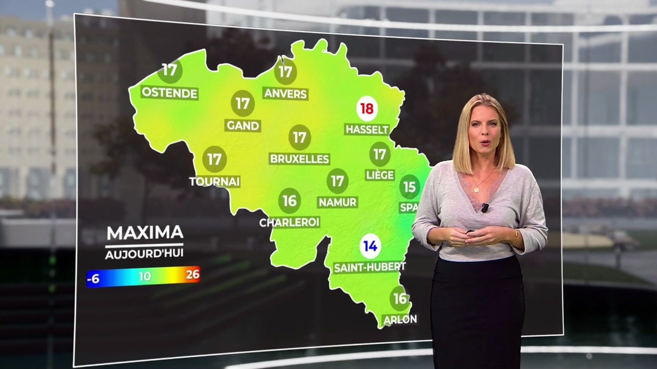 Olivia Roks - Météo RTBF du 08/10/2025 - Anticyclone, Grisaille Tenace et Temps Calme sur la Belgique 🌫️🇧🇪