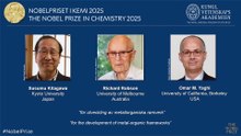 Susumu Kitagawa, Richard Robson y Omar Yaghi, Premio Nobel de Química 2025