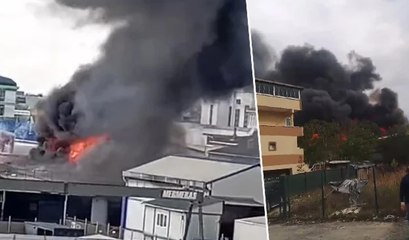 İstanbul Ataşehir'de fabrika yangını!