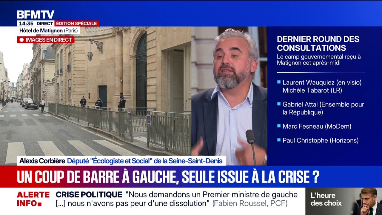 Matignon: "Emmanuel Macron doit se tourner vers notre coalition", assure Alexis Corbière (député Écologiste et Social)