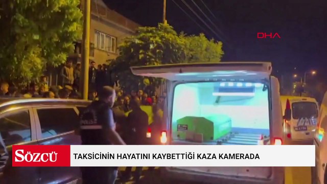 Taksicinin hayatını kaybettiği kaza kamerada