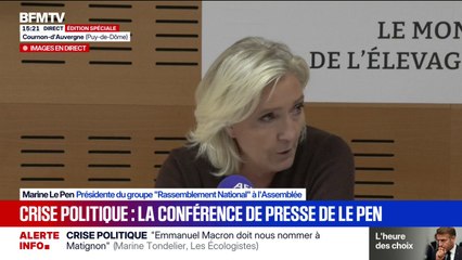 Crise politique: Marine Le Pen déplore un "piteux spectacle des jeux partisans"