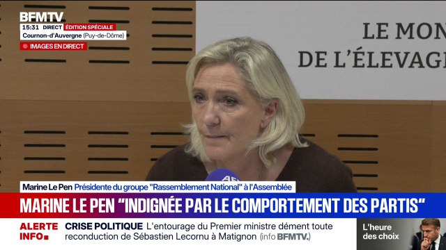 Crise politique: Ils crèvent de peur de retourner devant les électeurs déclare Marine Le Pen à propos d'une partie de la classe politique
