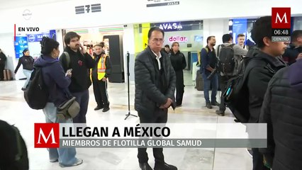 Esperan llegada de mexicanos de la Flotilla Global Sumud en el AICM