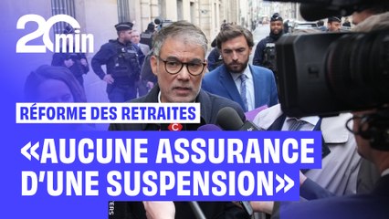 Il n'y a « aucune assurance » sur la suspension de la réforme des retraites, déplore Olivier Faure