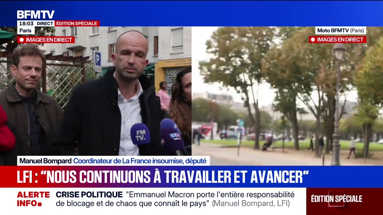 Réunion de la gauche sans le PS: "Nous continuons à travailler et à avancer", assure Manuel Bompard, coordinateur de LFI