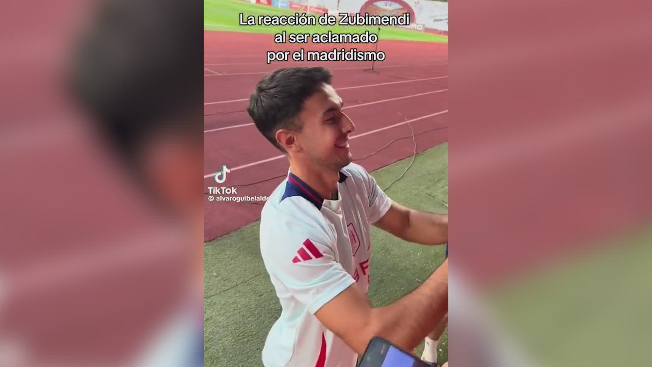La reacción de Zubimendi cuando le gritan "el R...