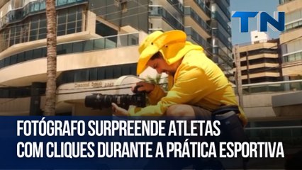 Fotógrafo surpreende atletas com cliques durante a prática esportiva