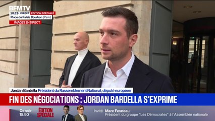 "Toutes les magouilles sont bonnes pour empêcher la dissolution" de l'Assemblée, estime Jordan Bardella