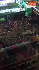 SCZ: Momentos de terror tras la caída de una rueda de la fortuna  en LA FERIA DE Alasita