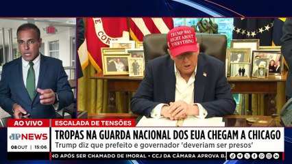 Guarda Nacional chega a Chicago; Trump diz que políticos 'deveriam ser presos' | TEMPO REAL