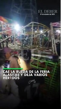 una rueda de la fortuna de la feria de la Alasita, que se desarrolla en el Cambódromo, se desplomó y dejó a varias personas heridas