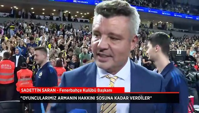 Fenerbahçe Kulübü Başkanı Sadettin Saran'dan şampiyonluk sözleri: İnancımızı hiç yitirmedik