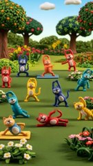 let's do exercises,pick, fruit & enjoy it #cartoon #funny #cat #fruit