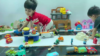 Kids Build Big City with Toy Cars & Trucks 🚒🏙️ Fun Road Track Adventure