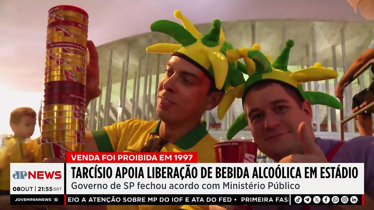 Na contramão de outros estados, Tarcísio apoia liberação de venda de bebidas alcoólicas nos estádios