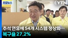 추석 연휴 기간 54개 시스템 정상화...복구율 27.2％ / YTN