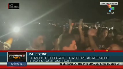 Palestine: Citizens celebrate ceasefire agreement between Hamas and Israel