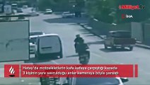 Üç kişi yere savruldu! Motosikletler kafa kafaya çarpışınca...