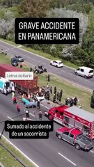 ¡Le golpeó una llanta! Socorrista herido mientras brindaba auxilio en un choque (Video)