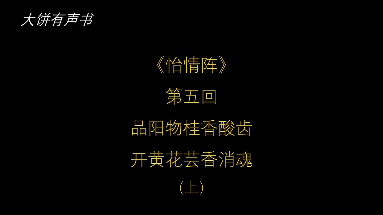大饼有声书之《怡情阵》第五回（上）
