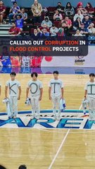 Ateneo Blue Babble Battalion protests flood control issue at UAAP halftime