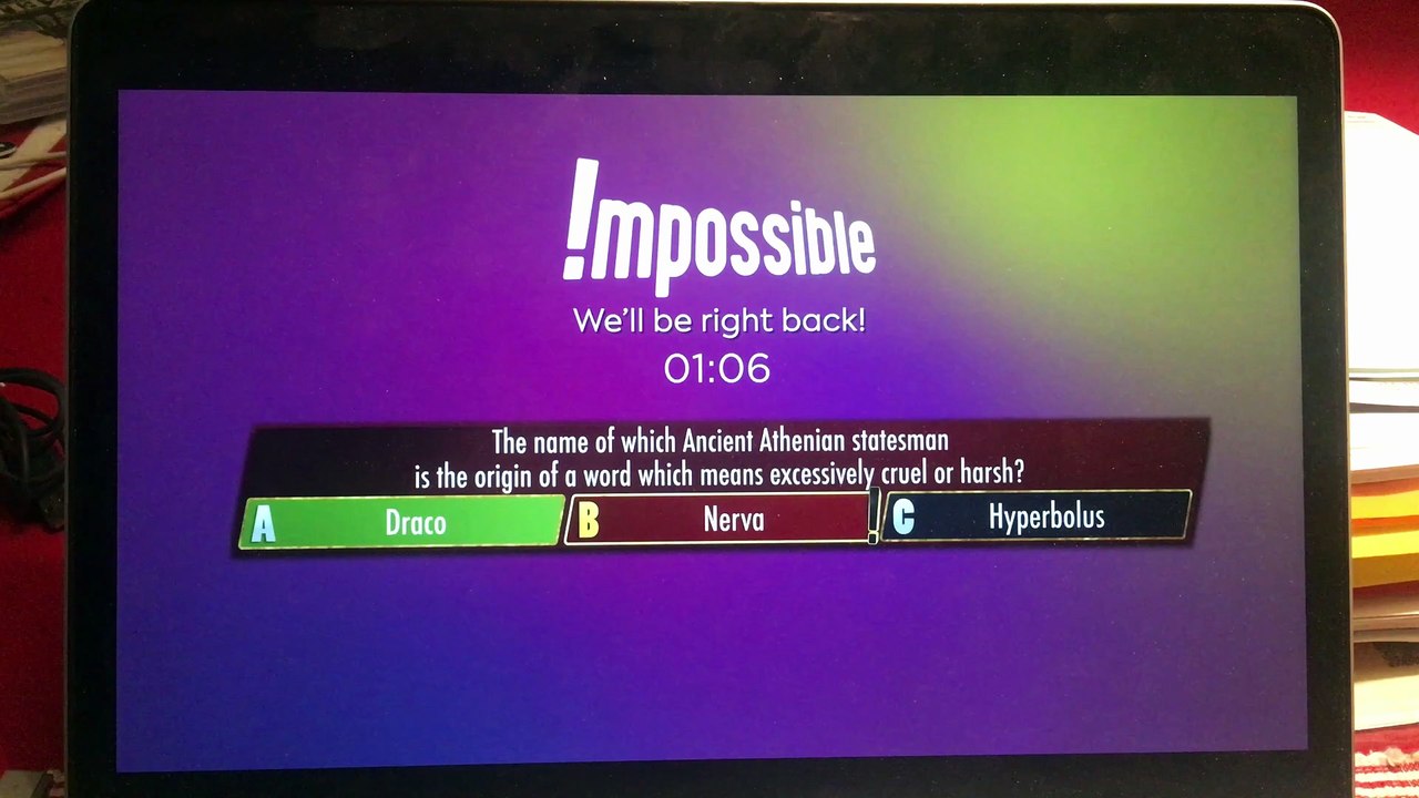 Impossible Quiz Show: We'll be right back!