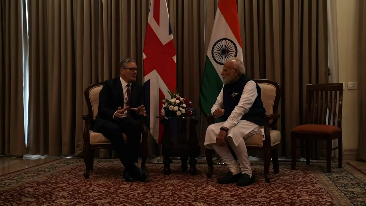 Sir Keir Starmer and Narendra Modi hold a bilateral meeting