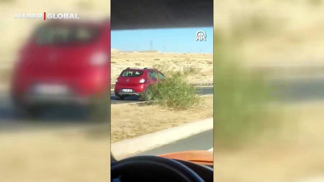 Şaşırtan anlar: Çevre yoluna girdi, ters yönde ilerledi