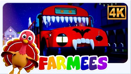 Halloween Wheels on the Bus | Spooky Nursery Rhymes for Kids by Farmees