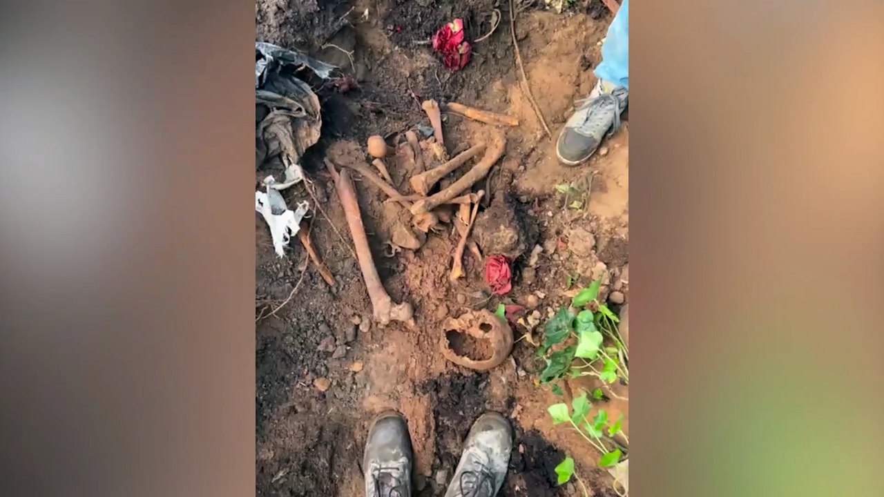 Builder digs up black bag containing 'human bones'