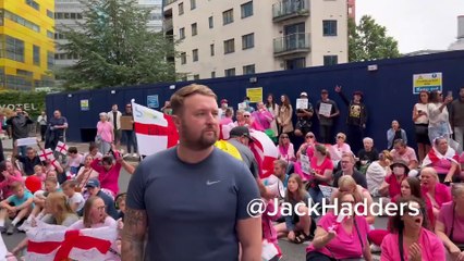 The women and children’s march is now staging a SIT IN outside the Britannia..