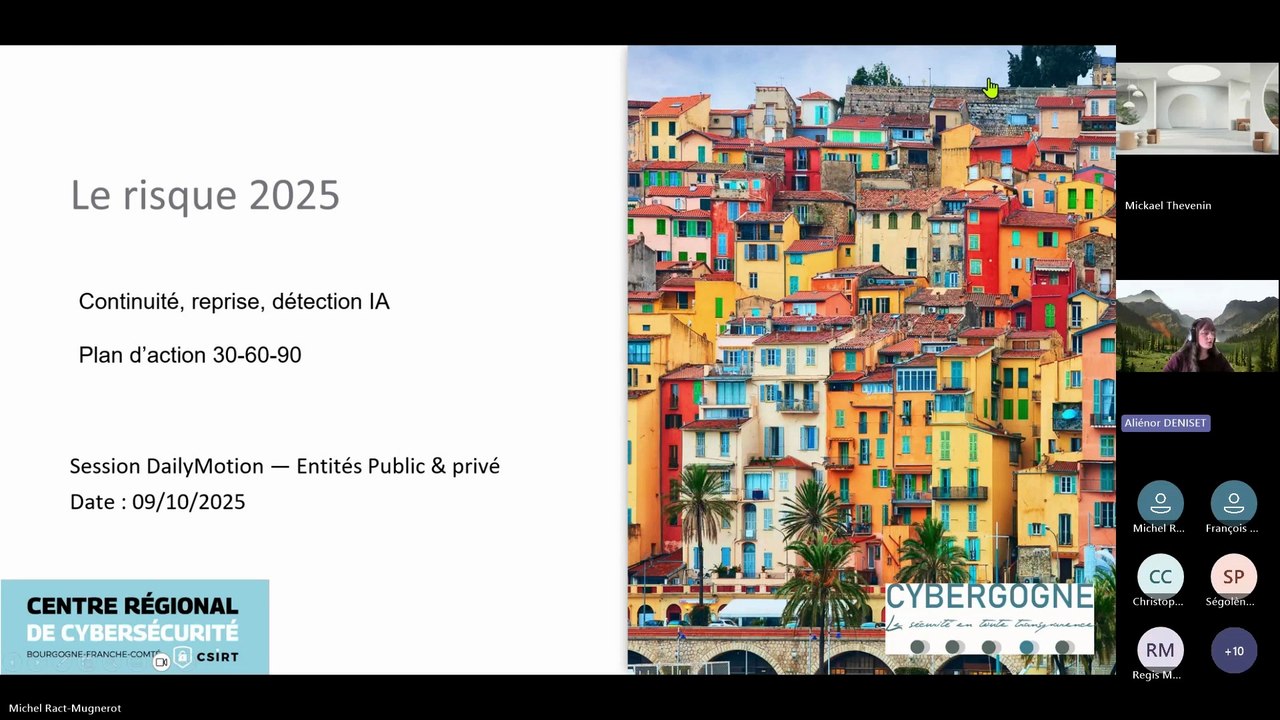 [WEBINAIRE] CSIRT-BFC / Cybergogne - PRA/PCA et culture cyber : Comment construire la résilience de son organisation ?