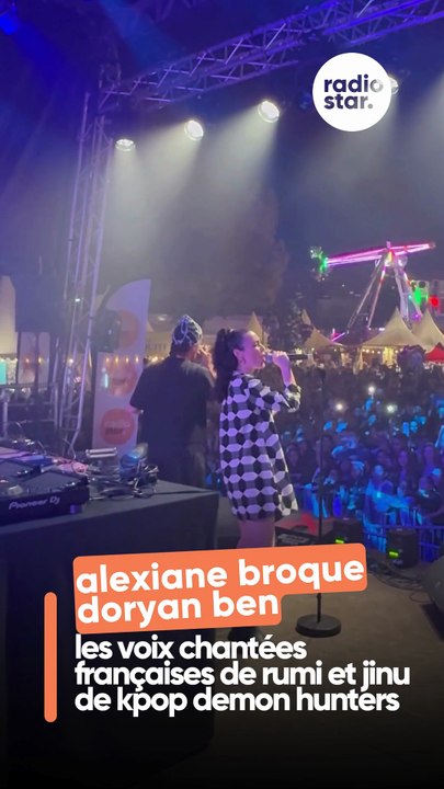 Alexiane Broque et Doryan Ben interprètent  “libre” du film kpop demon hunters sur scène et c’est à la Nocturne de la Foire de Marseille #alexianebroque #doryanben #kpopdemonhunters #rumi #jinu #foiredemarseille #concert #live #showcase #radiostar