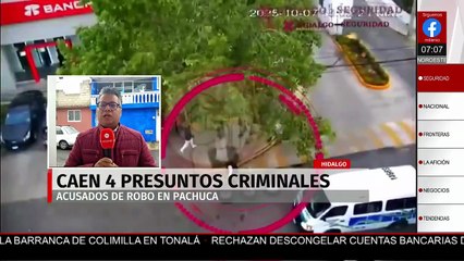 Caen cuatro hombres en persecución que asaltaron un bufete de abogados en Pachuca, Hidalgo