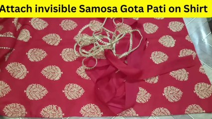 Attach Gota Patti Piping Underground on Chaak Daman of Kurti | Invisible Gota Patti lace in kurti |